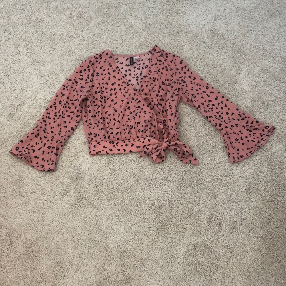 Animal Print Black and Pink Blouse